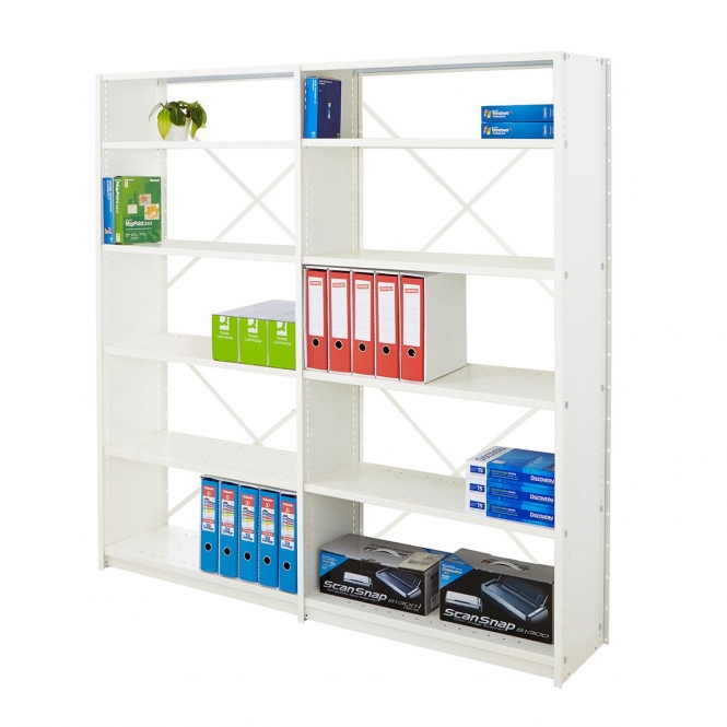 Office Shelving System Open Back Extension Bay 6 Levels 1830h x 1000w x 300d mm 100kg UDL