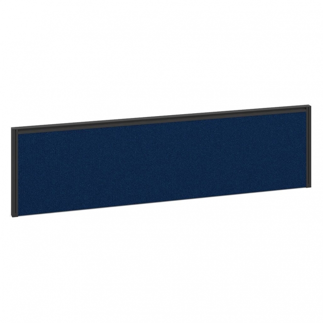 Collab Fabric Screens For Back To Back Desks 380h x 1600w mm | Blue | Standard Delivery | Black Trim | With End Bracket