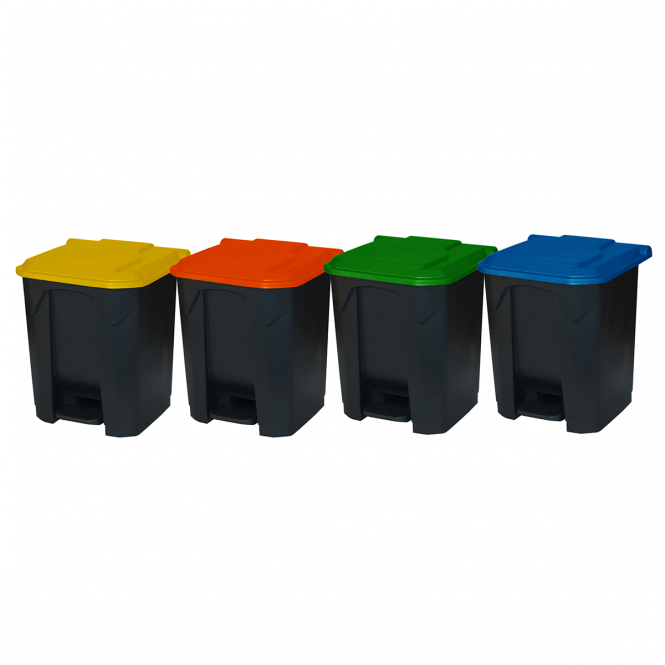 Grey Pedal Bins with Colour Lid Options