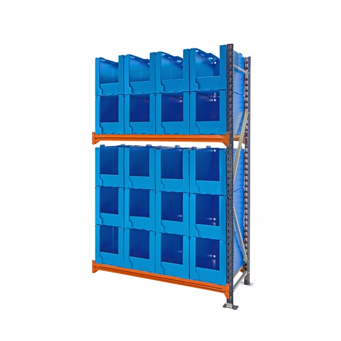 Mecalux Heavy-Duty Longspan Shelving With Correx Euro Stacking Pick Bins Extension