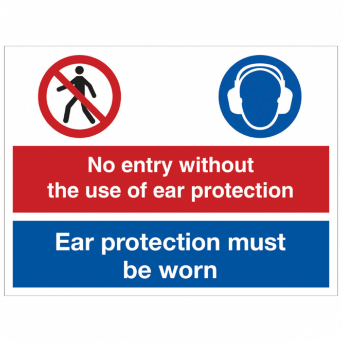 No Entry Without The Use Of Ear Protection Safety Sign