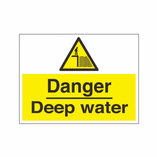 Horizontal Danger Deep Water Safety Sign