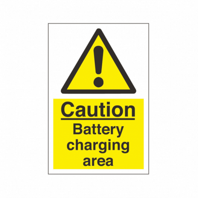 Caution Battery Charging Area Safety Sign