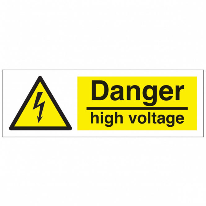 Horizontal Danger High Voltage Safety Sign