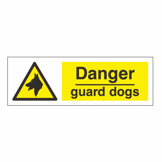 Horizontal Danger Guard Dogs Safety Sign