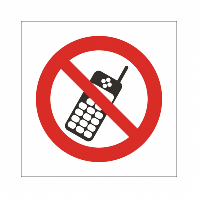 No Mobiles Symbol Safety Sign