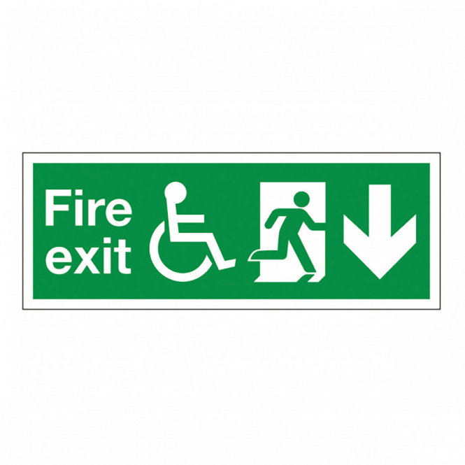 Fire Exit Down Refuge Safety Signs