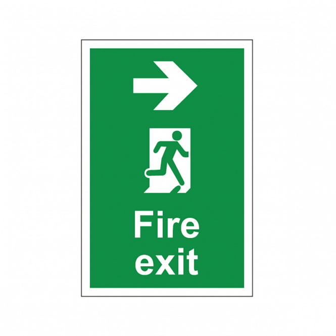 Fire Exit Arrow Right 200mm x 300mm Safety Signs