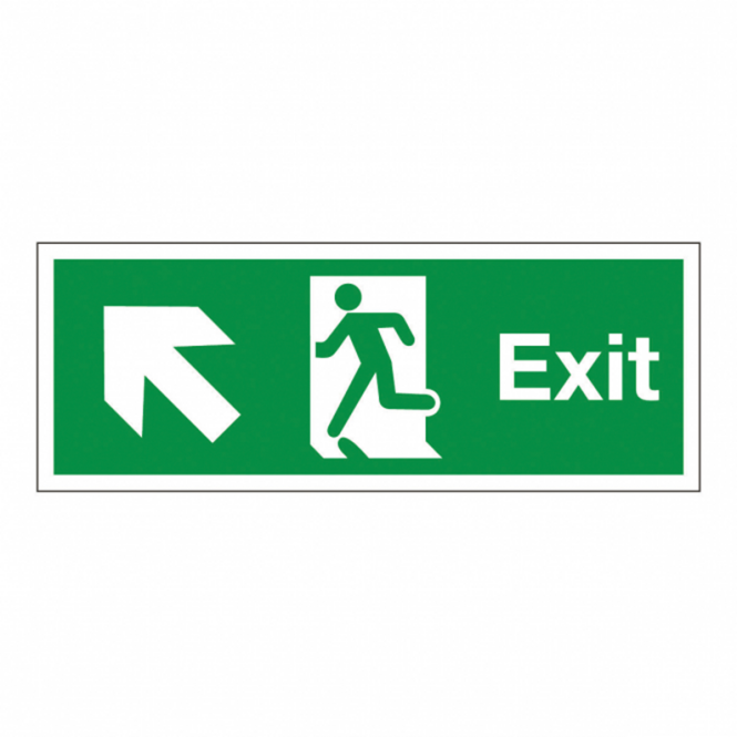 Exit Arrow Diagonal Up Left Safety Signs