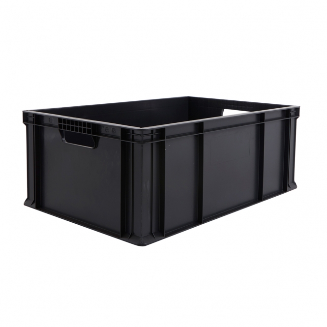 BiGDUG Essentials Recycled Euro Stacking Box | 230h x 400w x 600d mm | 46 Litre | Black