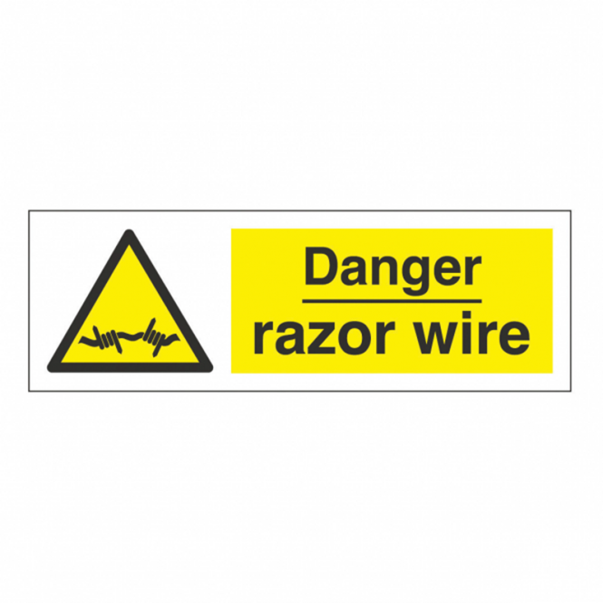 Horizontal Danger Razor Wire Safety Signs